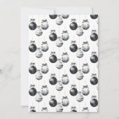 白黒オーナメントミニマリストクリスマスカード (裏面)