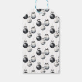白黒オーナメントミニマリストクリスマス ギフトタグ (裏面)