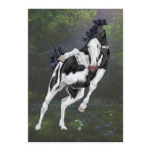 白黒オーバーホース絵を描プリント