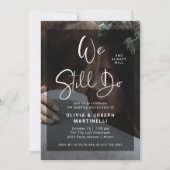 白黒オーバーレイ写真結婚の誓の更新 招待状 (正面)