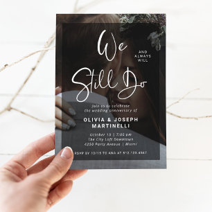 白黒オーバーレイ写真結婚の誓の更新 招待状