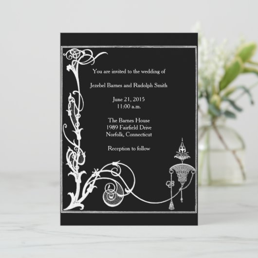 白黒オーブリーベアズリーファンタジー 招待状 (スタンド正面)