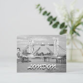 白黒オープンタワーブリッジロンドン葉書 ポストカード (スタンド正面)