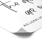 白黒オープンバーモダンの結婚サイン ポスター (角)