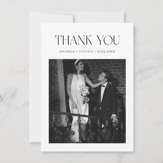 白黒オールドマネー結婚ズサンキューカード サンキューカード (正面)