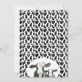 白黒カウカーフボホフローラベビーシャワー 招待状 (裏面)