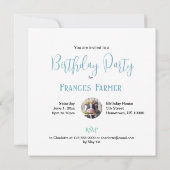 白黒カウケーキ誕生日 招待状 (裏面)