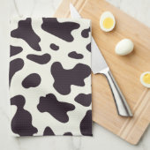 白黒カウパターンプリントシャワーカーテン キッチンタオル (四つ折り)