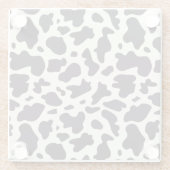 白黒カウパターンプリント ガラスコースター (裏面)