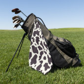 白黒カウパターンプリント ゴルフタオル (グリーン)