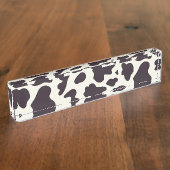 白黒カウパターンプリント デスクネームプレート (側面)