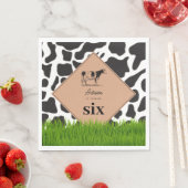 白黒カウファームアニマルバースデーパーティーテーマ スタンダードランチョンナプキン (インサイチュ)