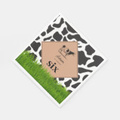 白黒カウファームアニマルバースデーパーティーテーマ スタンダードランチョンナプキン (角)