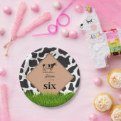 白黒カウファームアニマルバースデーパーティーテーマ ペーパープレート (パーティー)