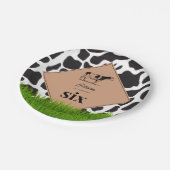 白黒カウファームアニマルバースデーパーティーテーマ ペーパープレート (アングル)