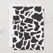 白黒カウファーム動物の誕生日パーティーピンク 招待状 (裏面)
