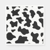 白黒カウプリントファームバーンバースデーパーティー スタンダードランチョンナプキン (正面)