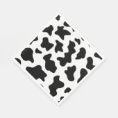 白黒カウプリントファームバーンバースデーパーティー スタンダードランチョンナプキン (角)