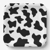 白黒カウプリントファームバーンバースデーパーティー ペーパープレート (正面)