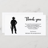 白黒カウボーイ投げ縄記念葬儀 サンキューカード (正面/裏面)