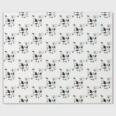 白黒カウラッピング紙 ラッピングペーパー (フラット)