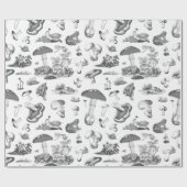 白黒カエルのカタツムリの森のパターン ラッピングペーパー (フラット)