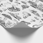 白黒カエルのカタツムリの森のパターン ラッピングペーパー (角)
