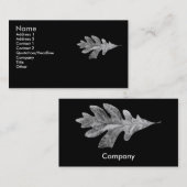 白黒カシの葉カード 名刺 (正面/裏面)