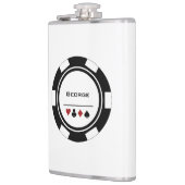 白黒カジノトランプのポーカーチップ フラスク (左)