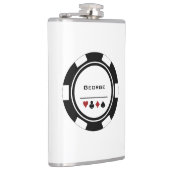 白黒カジノトランプのポーカーチップ フラスク (右)