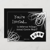 白黒カジノナイト招待状 招待状 (正面/裏面)