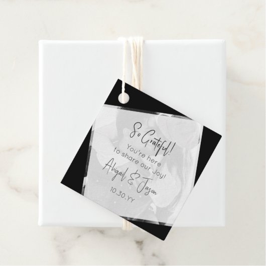 白黒カジュアルモダン結婚の フェイバータグ (インサイチュ)