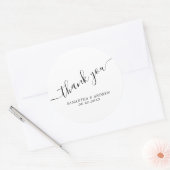 白黒カジュアル感謝してい結婚タイポグラフィ ラウンドシール (封筒)