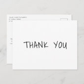 白黒カジュアル手書きビジネスありがとうございます ポストカード (正面/裏面)