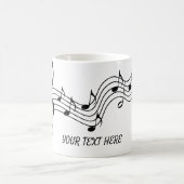 白黒カスタマイズの音符 コーヒーマグカップ (中央)