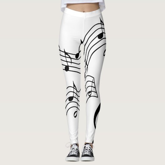 白黒カスタマイズの音符 レギンス (正面)