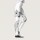 白黒カスタマイズの音符 レギンス (右)