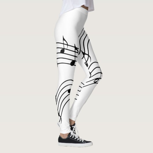 白黒カスタマイズの音符 レギンス (右)