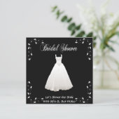 白黒カスタマイズブライダルシャワー招待状 招待状 (スタンド正面)
