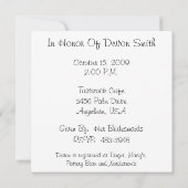 白黒カスタマイズブライダルシャワー招待状 招待状 (裏面)