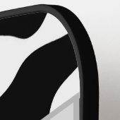 白黒カスタマイズ可能フェイクな牛革 ピックルボールラケット (左詳細)