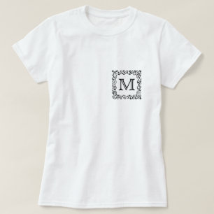 白黒カスタムなモノグラムのヒョウの印刷物 Tシャツ