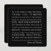 白黒カスタムな婚礼の日のサンキューカード サンキューカード (正面/裏面)