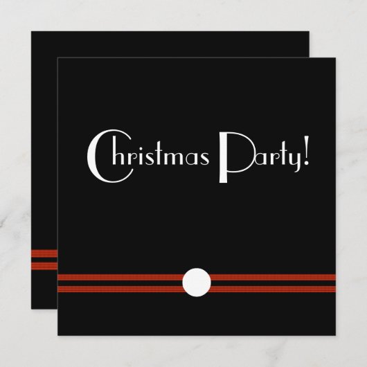 白黒カスタムのアールデコのクリスマス・パーティ 招待状