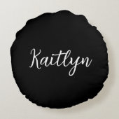 白黒カスタムのヒマワリストライプ枕 ラウンドクッション (裏面)