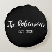 白黒カスタムのヒマワリストライプ枕 ラウンドクッション (裏面)