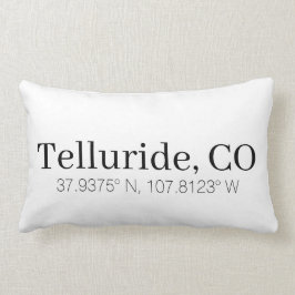 白黒カスタムの都市と座標 ランバークッション