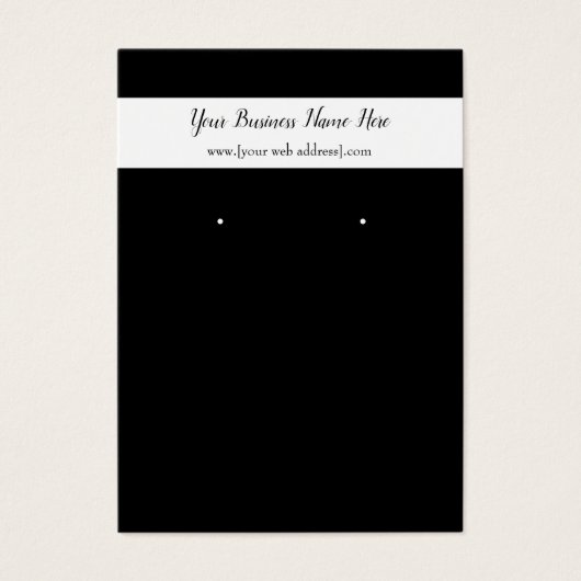 白黒カスタムイヤリング名刺 (正面)