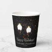 白黒カスタムウィンターホリデーズ金ゴールドスノーパーティー 紙コップ (正面)