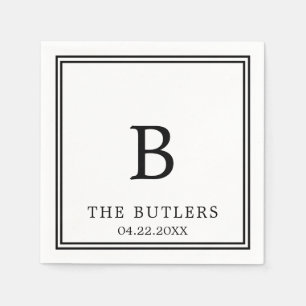 白黒カスタムウェディングカクテルナプキン スタンダードカクテルナプキン